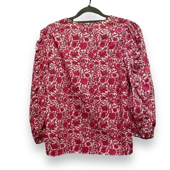 J. Crew Liberty of London Pink Floral Ruffled Top - Picture 5 of 6